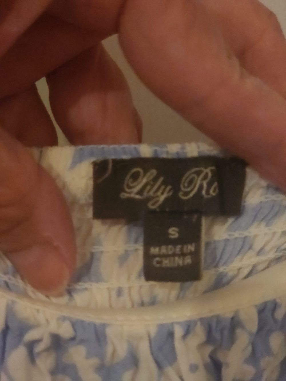 Lily Rose White Top with Light Blue Floral Print